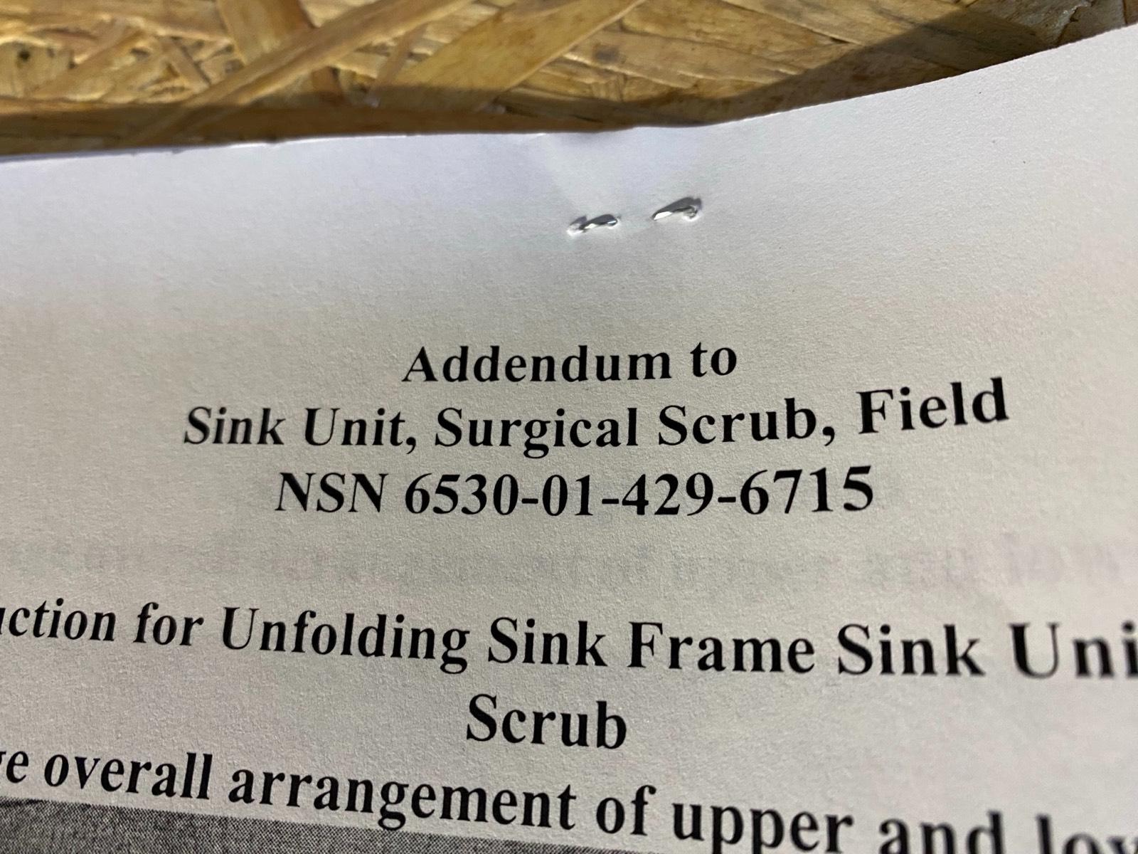 US Army Feld Medical Waschbecken Outdoor Camping Sink Unit BE