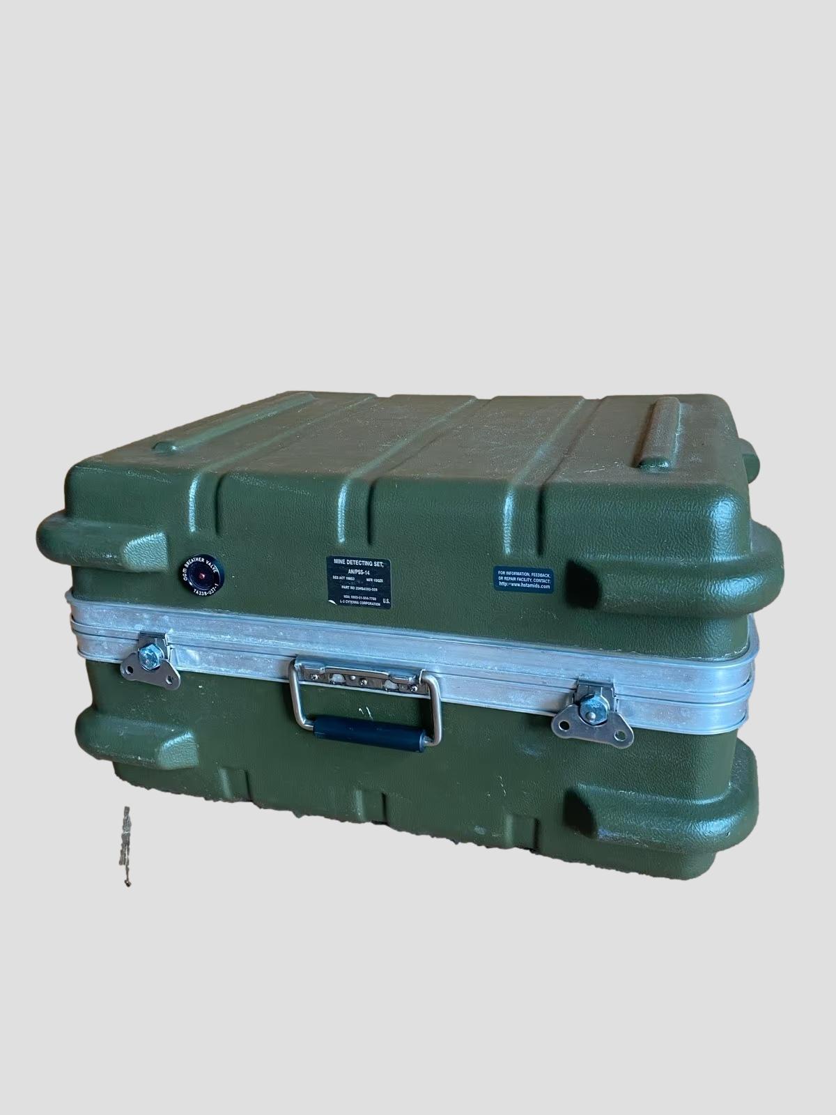 US Army Transportkiste Mne Detecting Set 60x50x33cm Case NOS