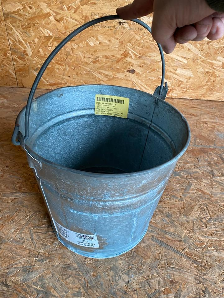Original US Army Zink Eimer 10 Liter Neu Seltenheit