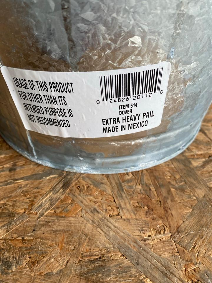 Original US Army Zink Eimer 10 Liter Neu Seltenheit