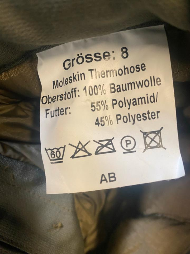 Bundeswehr Moleskin Hose gefüttert Gr. 8 Thermohose