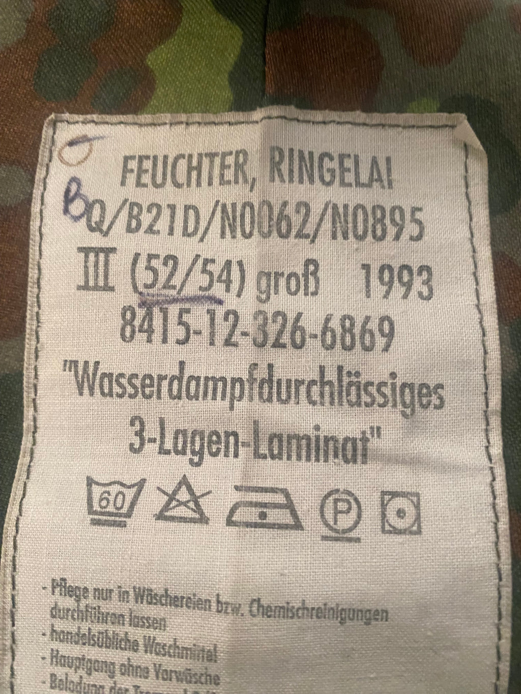Nässeschutz Hose Bundeswehr Gr. 48-50,52-54-56-58